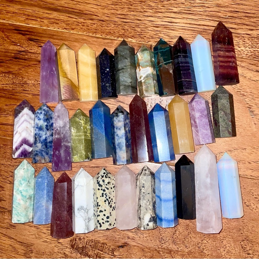 Assorted Gemstone Crystal Towers Set total of 35
